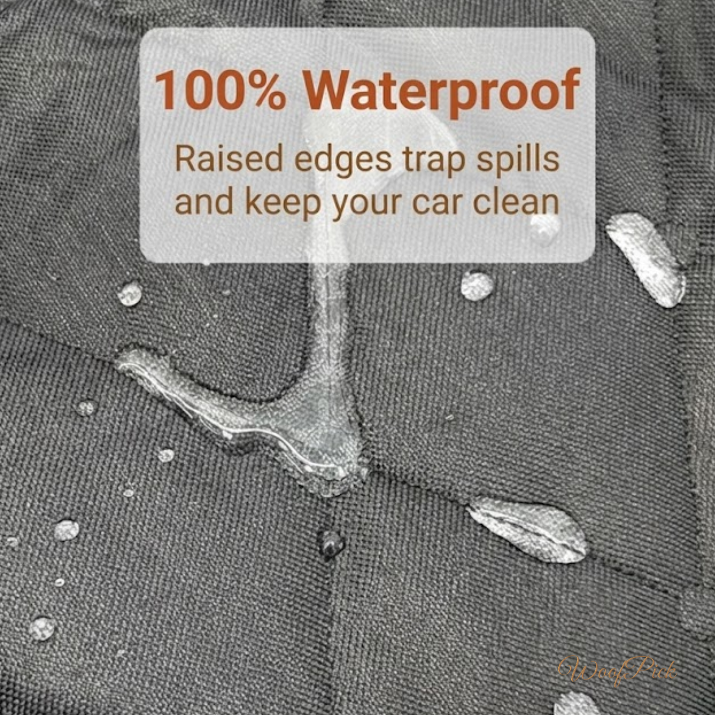 WoofPick car seat cover 100 percent waterproof demonstration