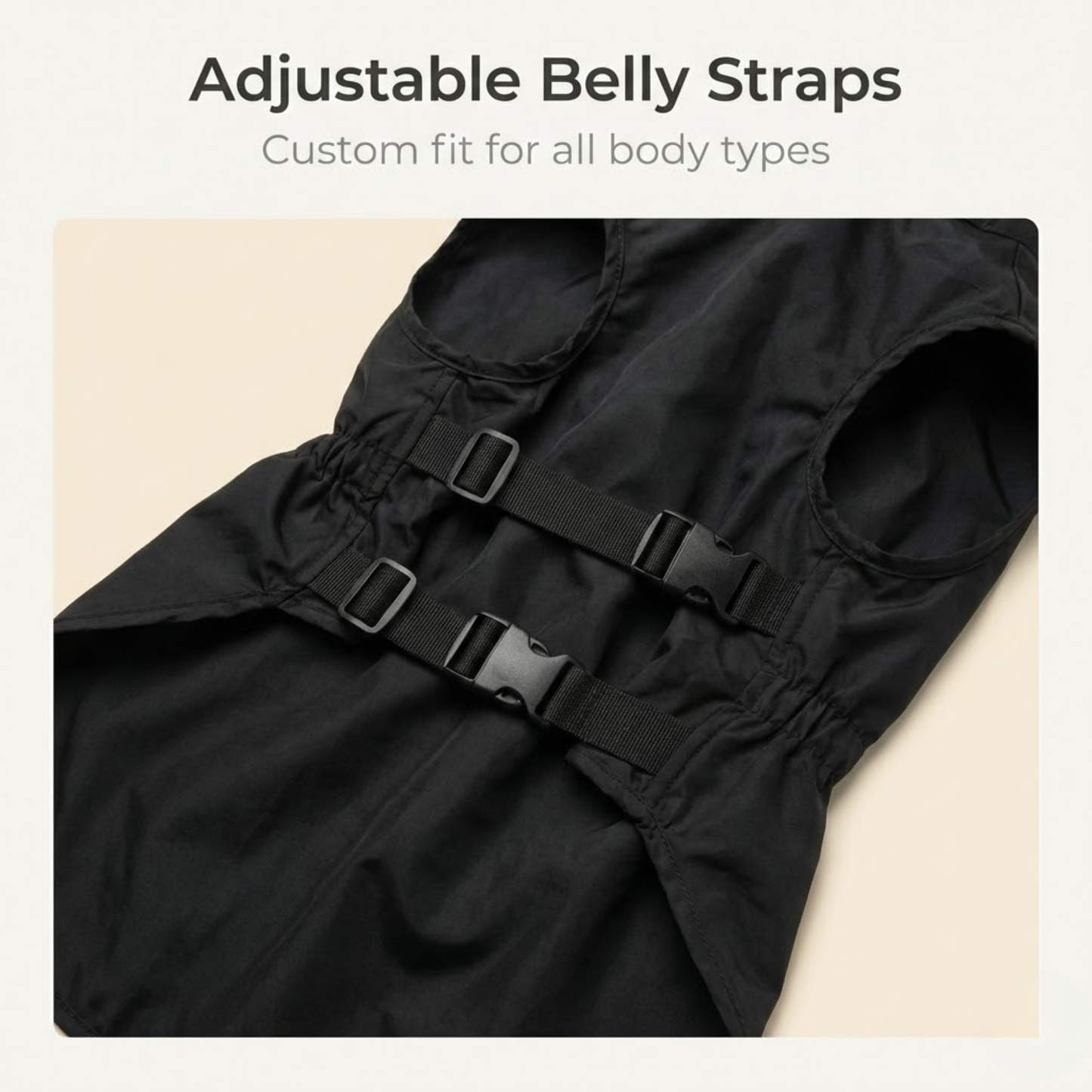 WoofPick dog raincoat adjustable belly straps for secure custom fit