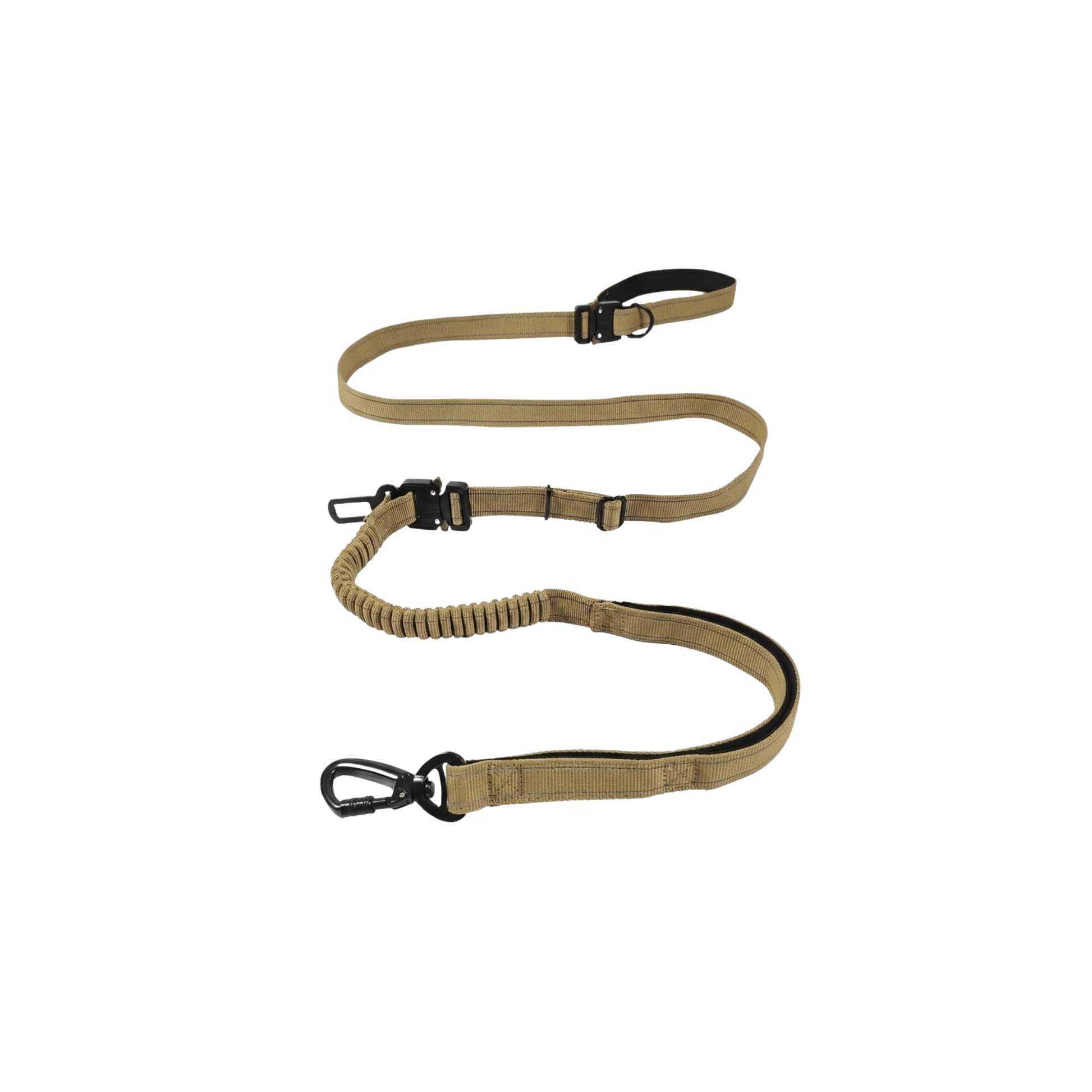 WoofPick hands-free dog leash in black with bungee shock absorber and waist belt